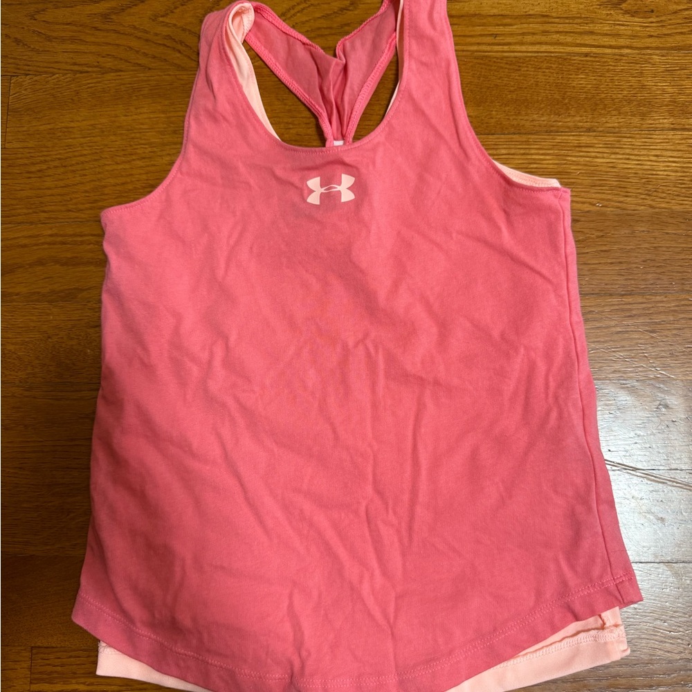 Under Armour Kids Coral Pink HeatGear Top